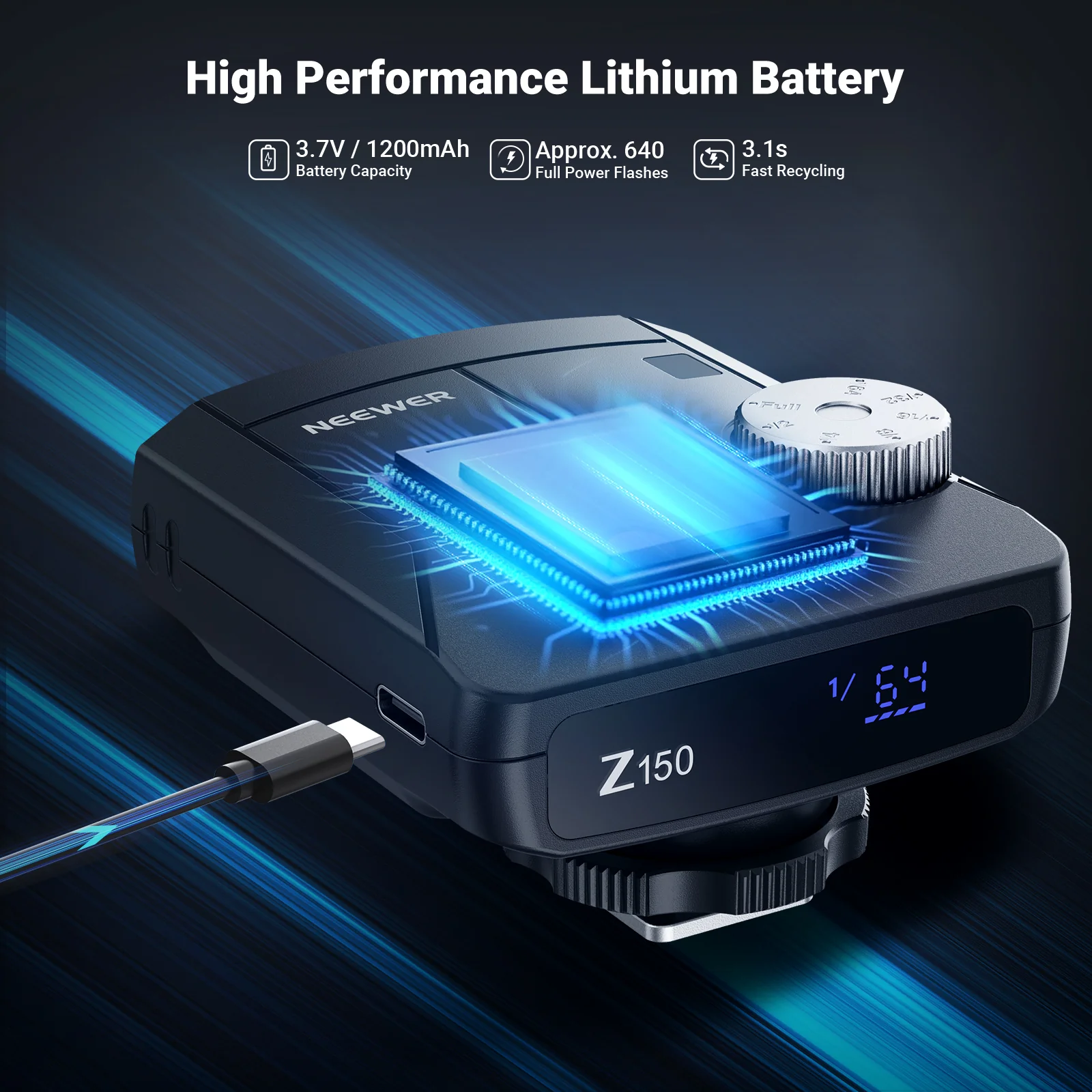 NEEWER Z150 Mini Camera Flash Speedlite with 1200mAh/640 Flashes - Image 5