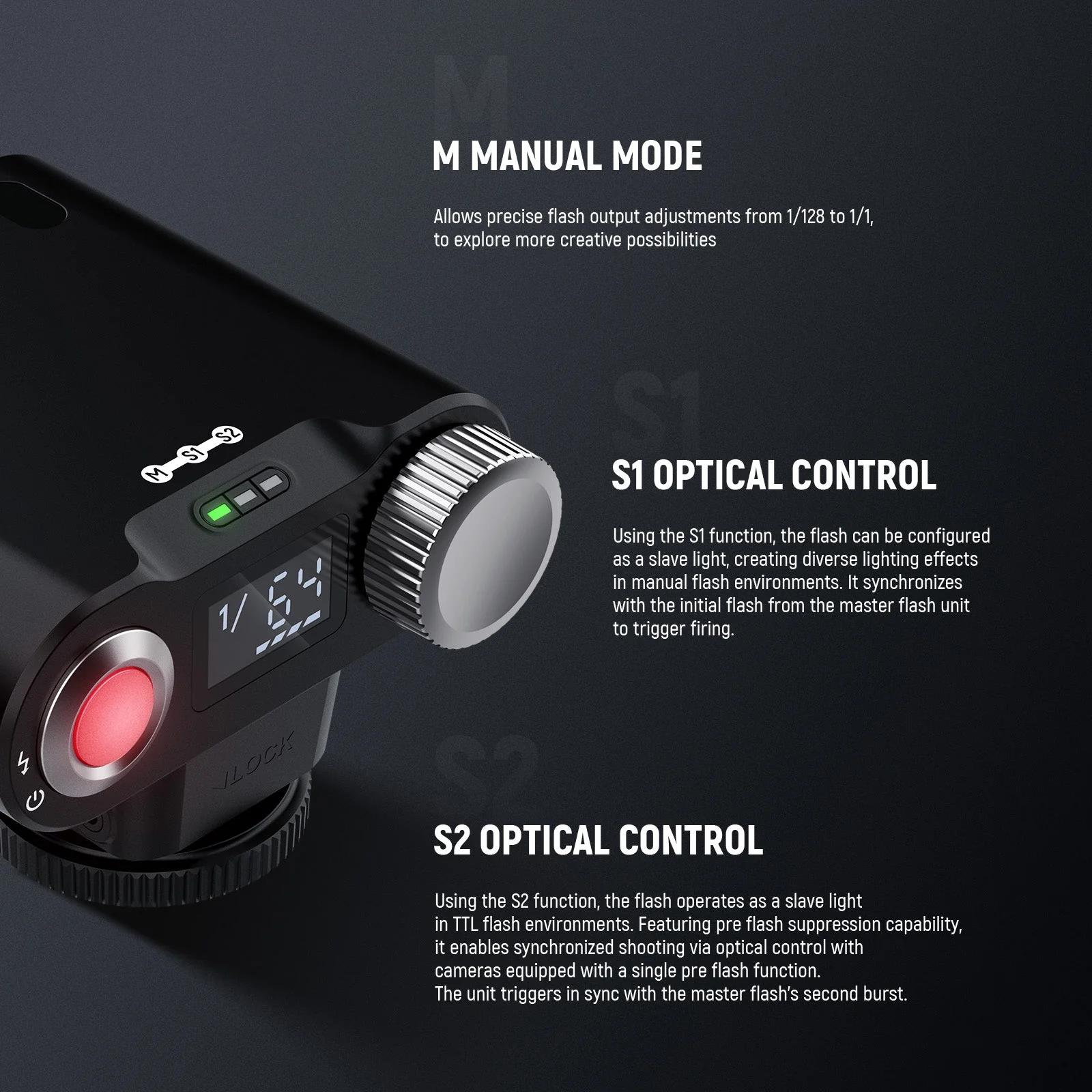 NEEWER Z160 SE Mini Camera Flash with M/S1/S2 Modes - Image 4
