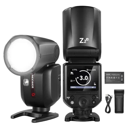 NEEWER Z2 3000mAh Battery TTL Round Head Flash Speedlite for Canon/Nikon/Sony/Fujifilm - Image 10
