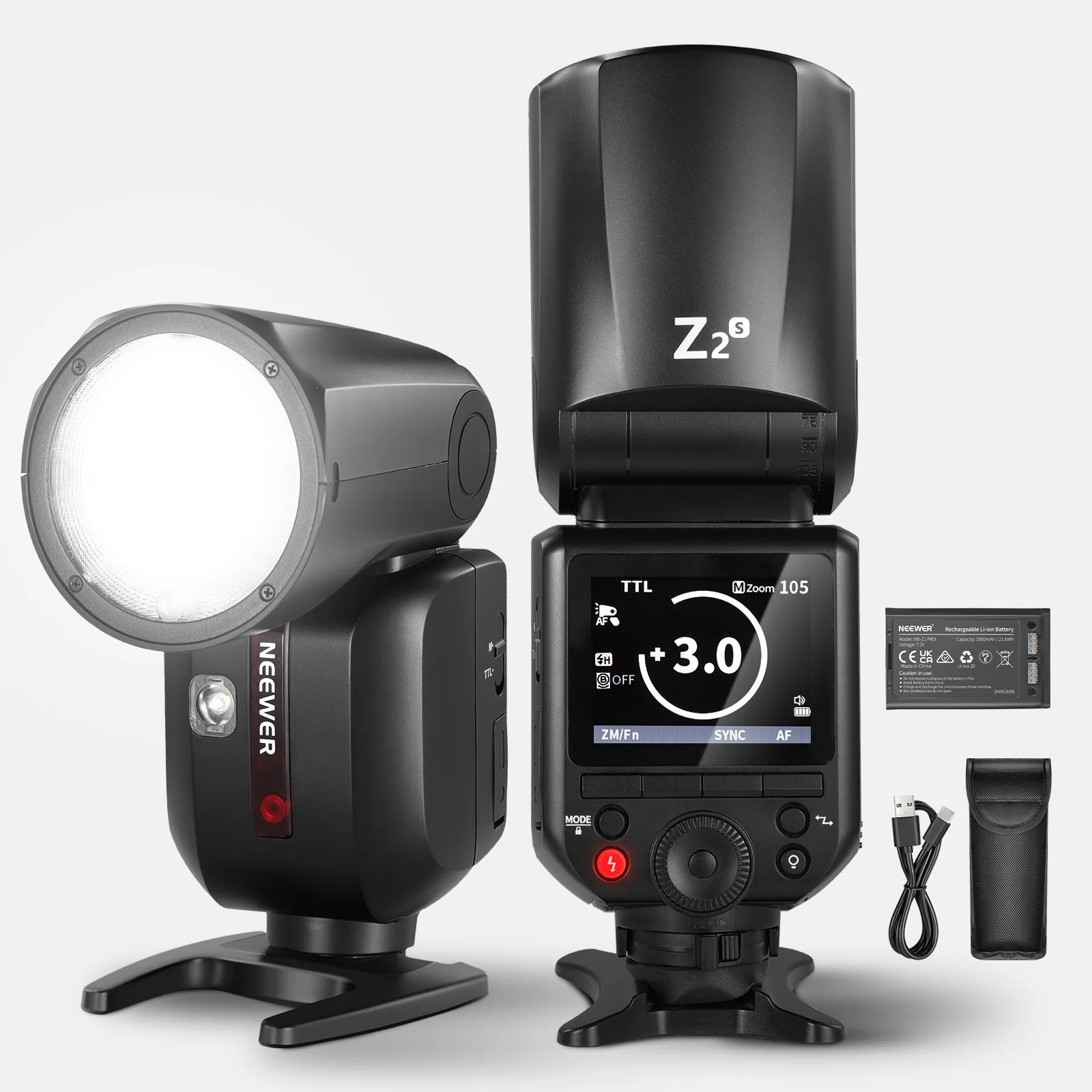 NEEWER Z2 3000mAh Battery TTL Round Head Flash Speedlite for Canon/Nikon/Sony/Fujifilm - Image 19