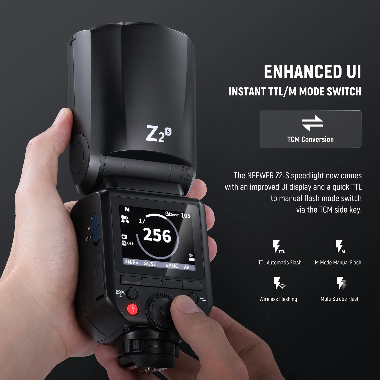 NEEWER Z2 3000mAh Battery TTL Round Head Flash Speedlite for Canon/Nikon/Sony/Fujifilm - Image 20