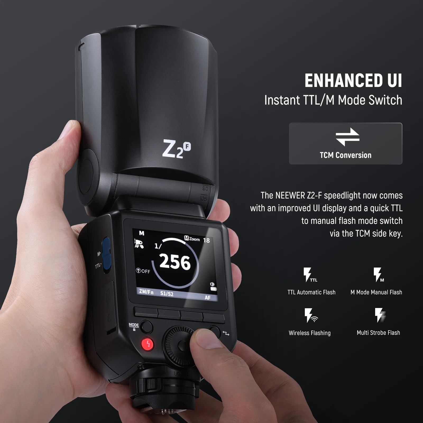 NEEWER Z2 3000mAh Battery TTL Round Head Flash Speedlite for Canon/Nikon/Sony/Fujifilm - Image 29
