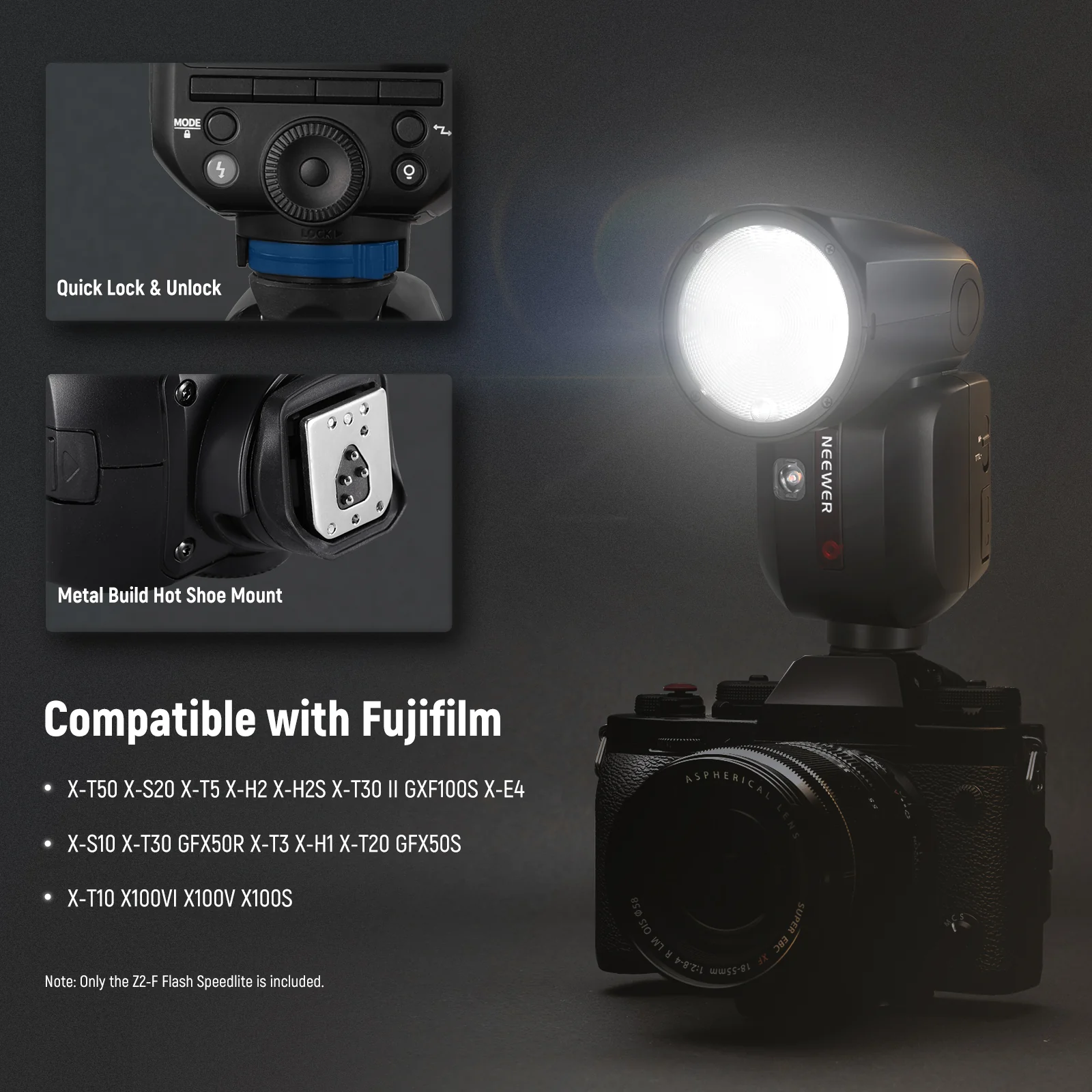 NEEWER Z2 3000mAh Battery TTL Round Head Flash Speedlite for Canon/Nikon/Sony/Fujifilm - Image 34