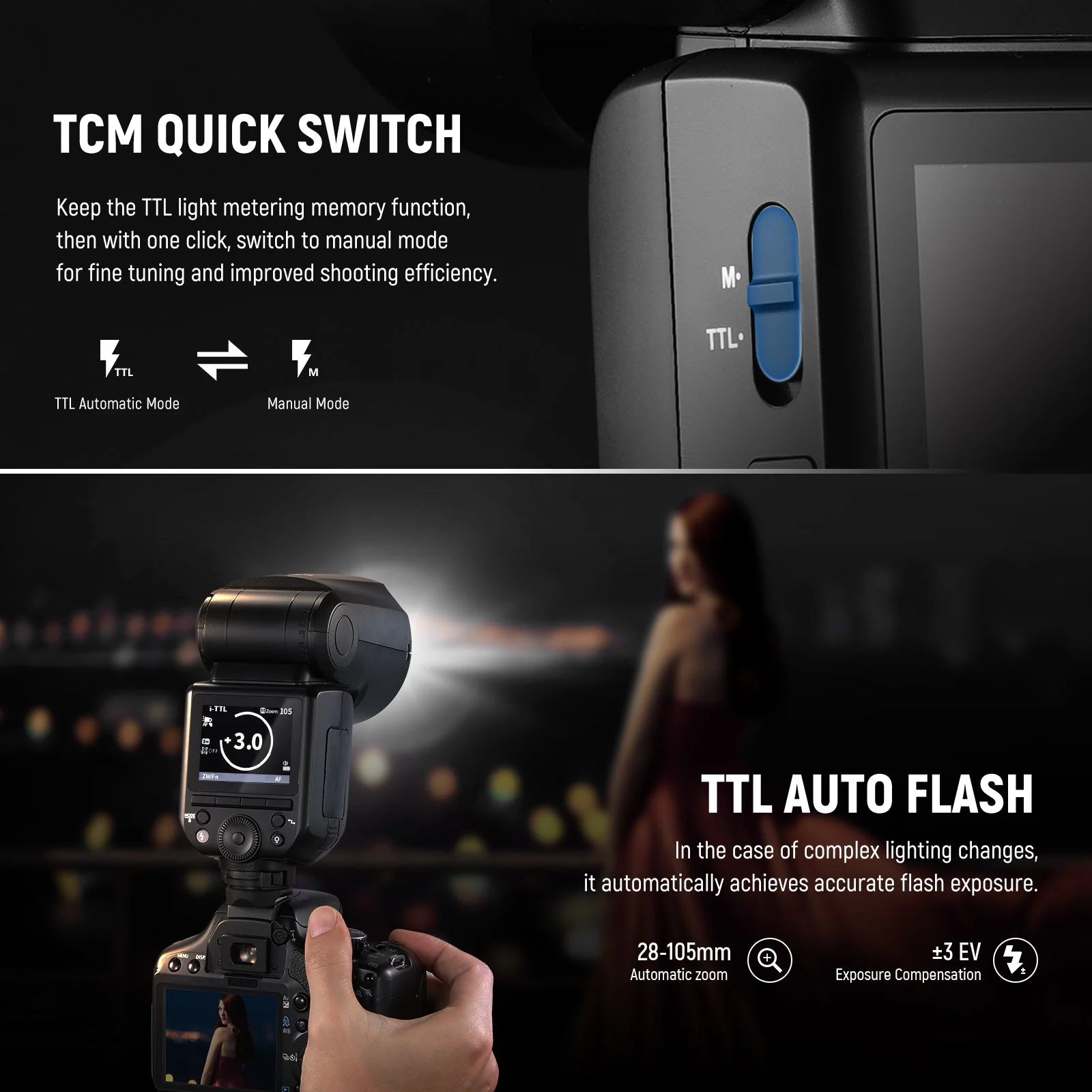 NEEWER Z2 2600mAh Battery TTL Round Head Flash Speedlite For Sony/Nikon/Canon - Image 14