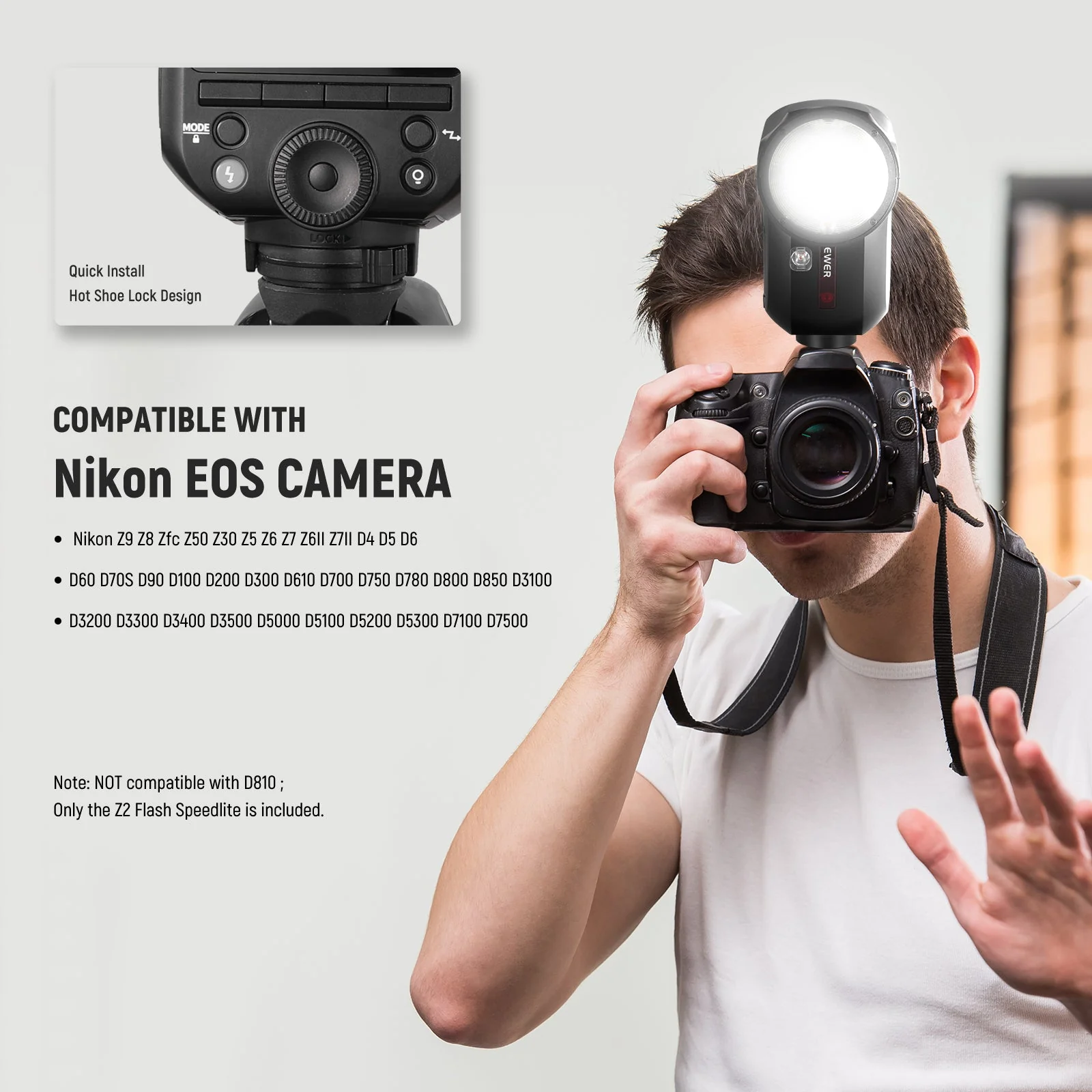 NEEWER Z2 2600mAh Battery TTL Round Head Flash Speedlite For Sony/Nikon/Canon - Image 18