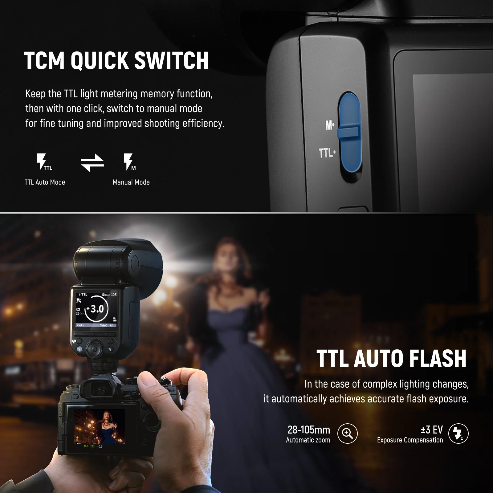 NEEWER Z2 2600mAh Battery TTL Round Head Flash Speedlite For Sony/Nikon/Canon - Image 4