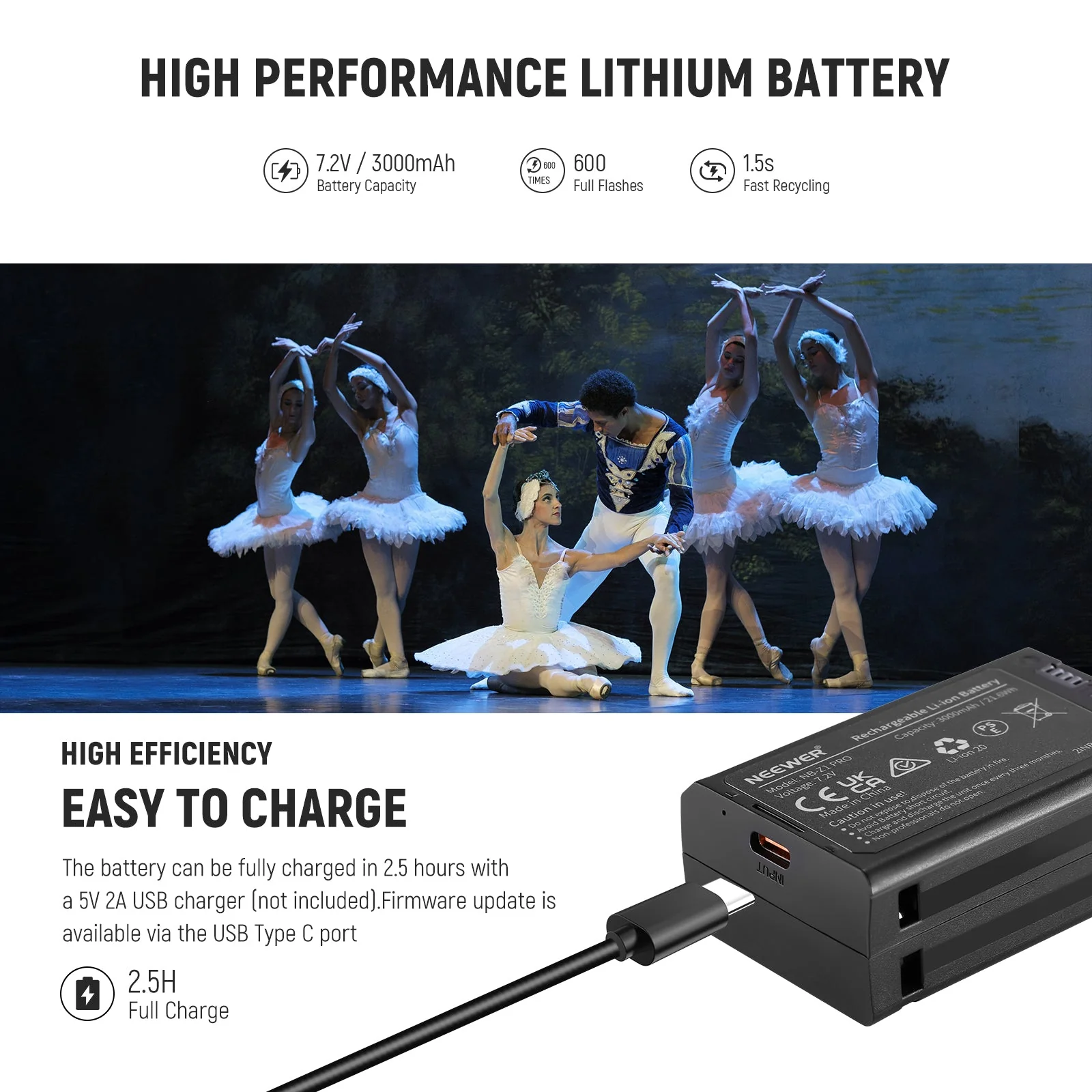 NEEWER Z2 3000mAh Battery TTL Round Head Flash Speedlite with Diffuser - Image 7