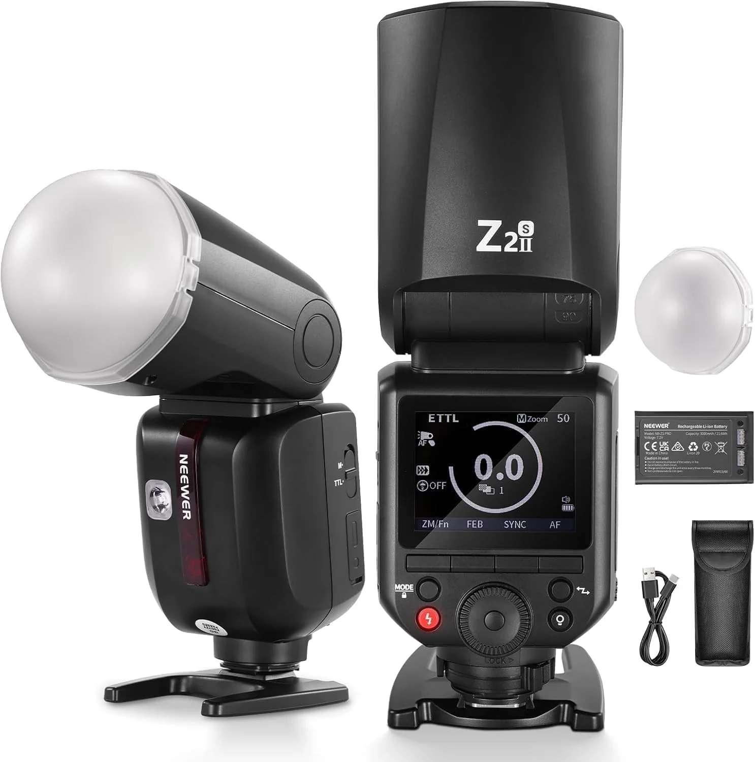 NEEWER Z2II 76Ws 2.4G TTL Flash Speedlite with Dome Diffuser - Image 12