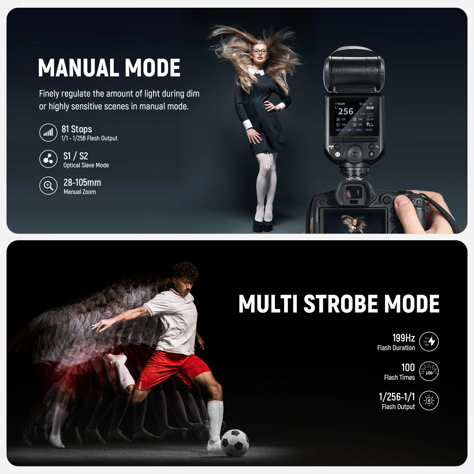NEEWER Z2II 76Ws 2.4G TTL Flash Speedlite with Dome Diffuser - Image 5