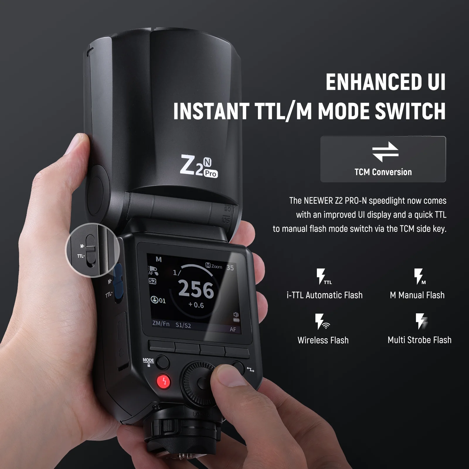 NEEWER Z2PRO 76Ws TTL HSS Round Head Flash Speedlite for Canon/Nikon/Sony/Fujifilm - Image 12