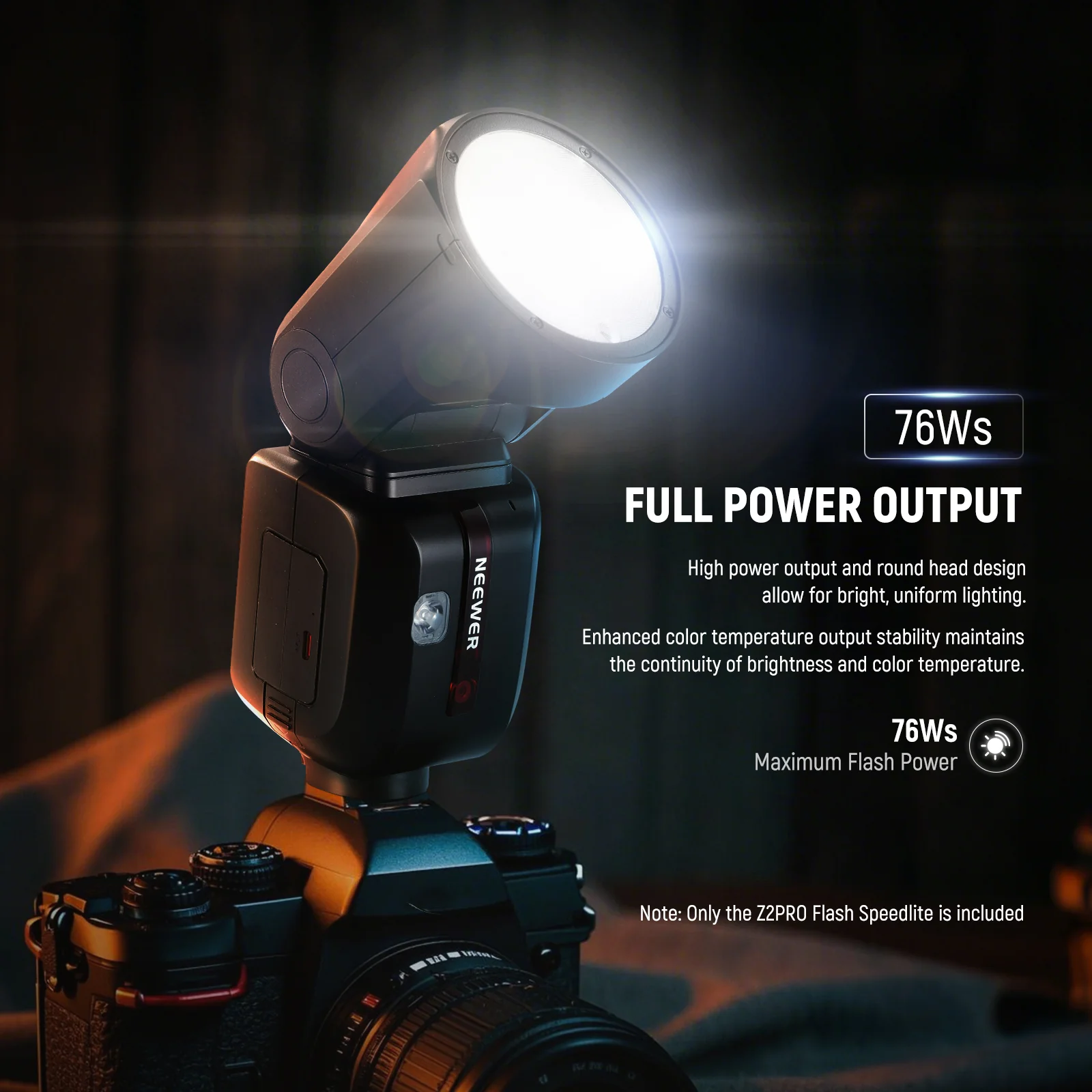 NEEWER Z2PRO 76Ws TTL HSS Round Head Flash Speedlite for Canon/Nikon/Sony/Fujifilm - Image 18