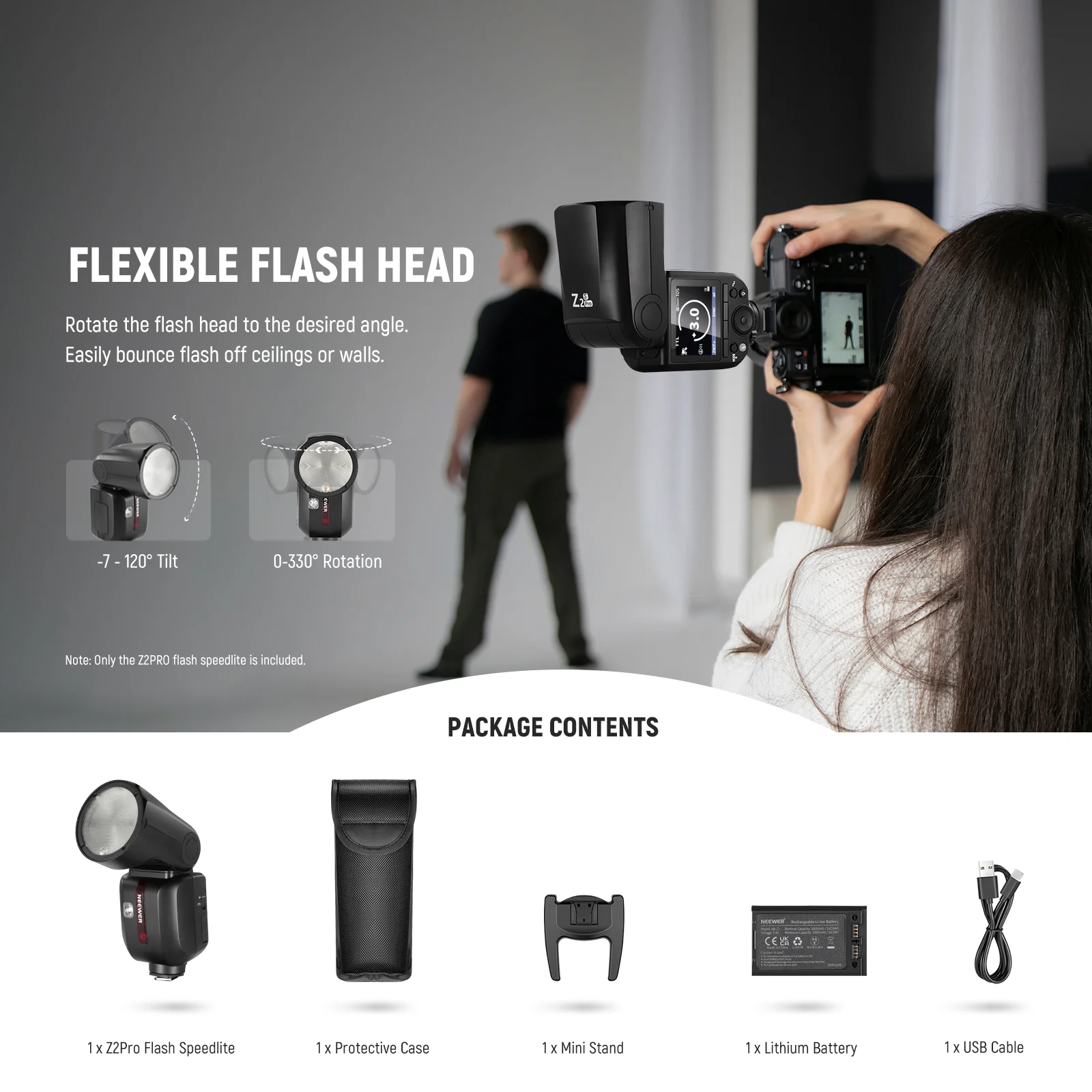 NEEWER Z2PRO 76Ws TTL HSS Round Head Flash Speedlite for Canon/Nikon/Sony/Fujifilm - Image 24