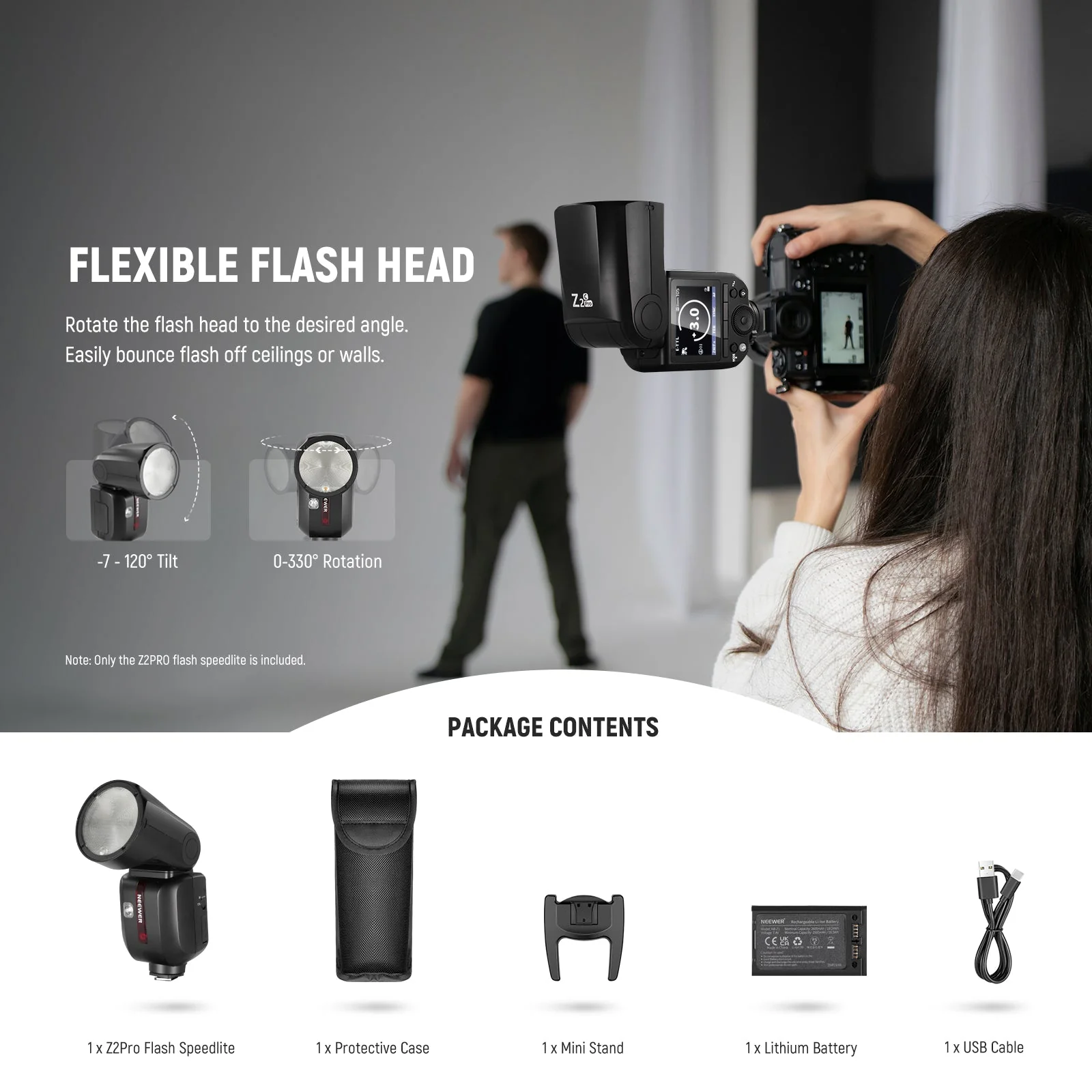 NEEWER Z2PRO 76Ws TTL HSS Round Head Flash Speedlite for Canon/Nikon/Sony/Fujifilm - Image 8