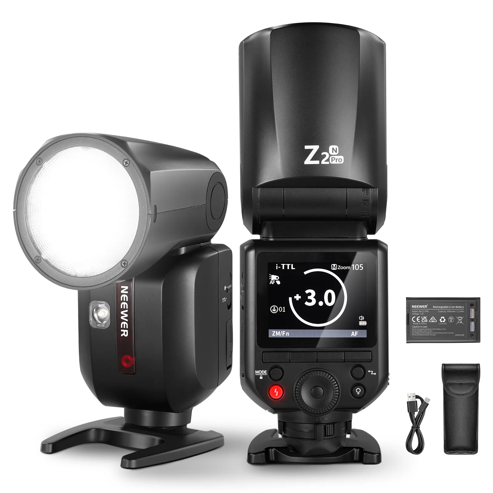 NEEWER Z2PRO 76Ws TTL HSS Round Head Flash Speedlite for Canon/Nikon/Sony/Fujifilm - Image 9