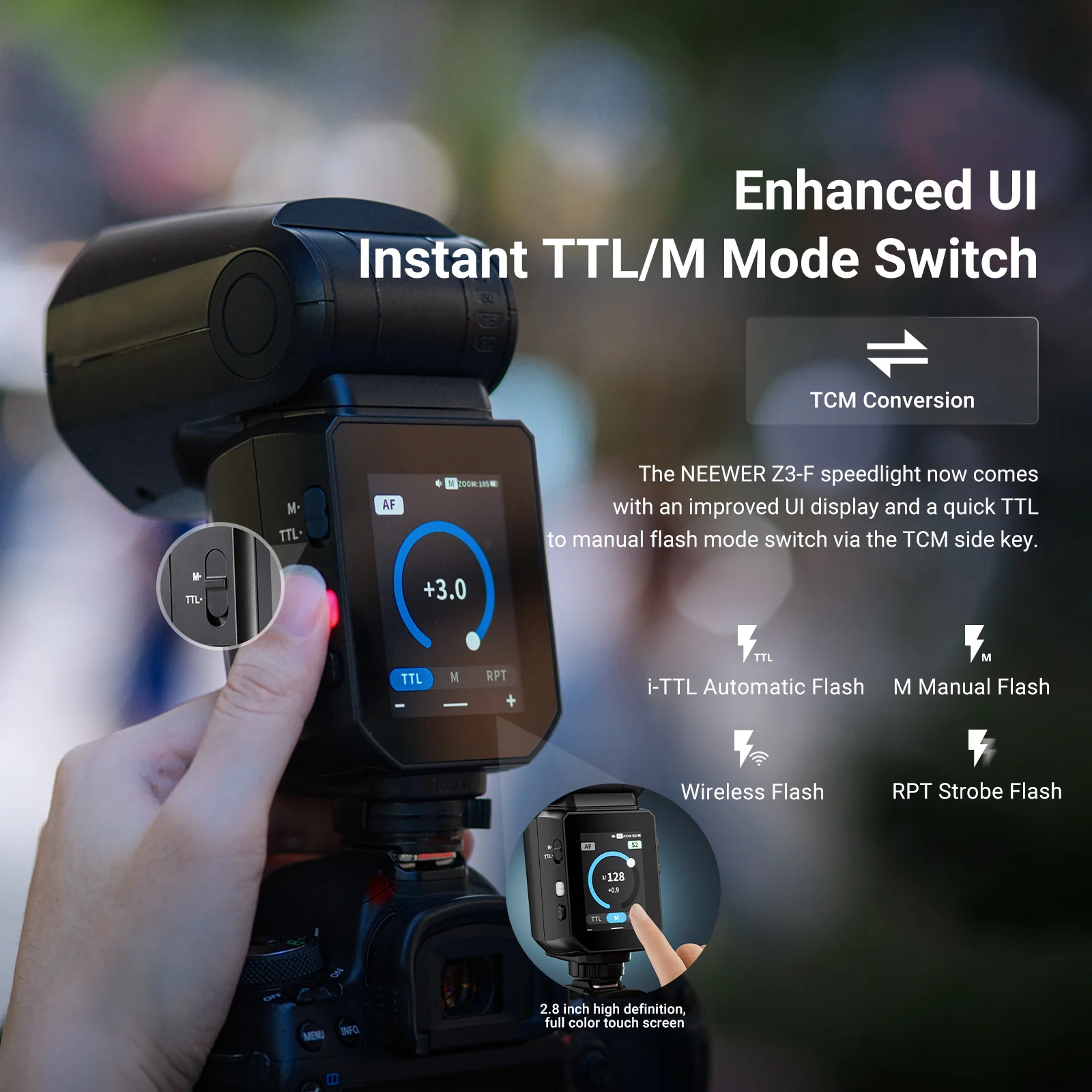 NEEWER Z3 100Ws 2.4G TTL HSS Flash Speedlite - Image 31