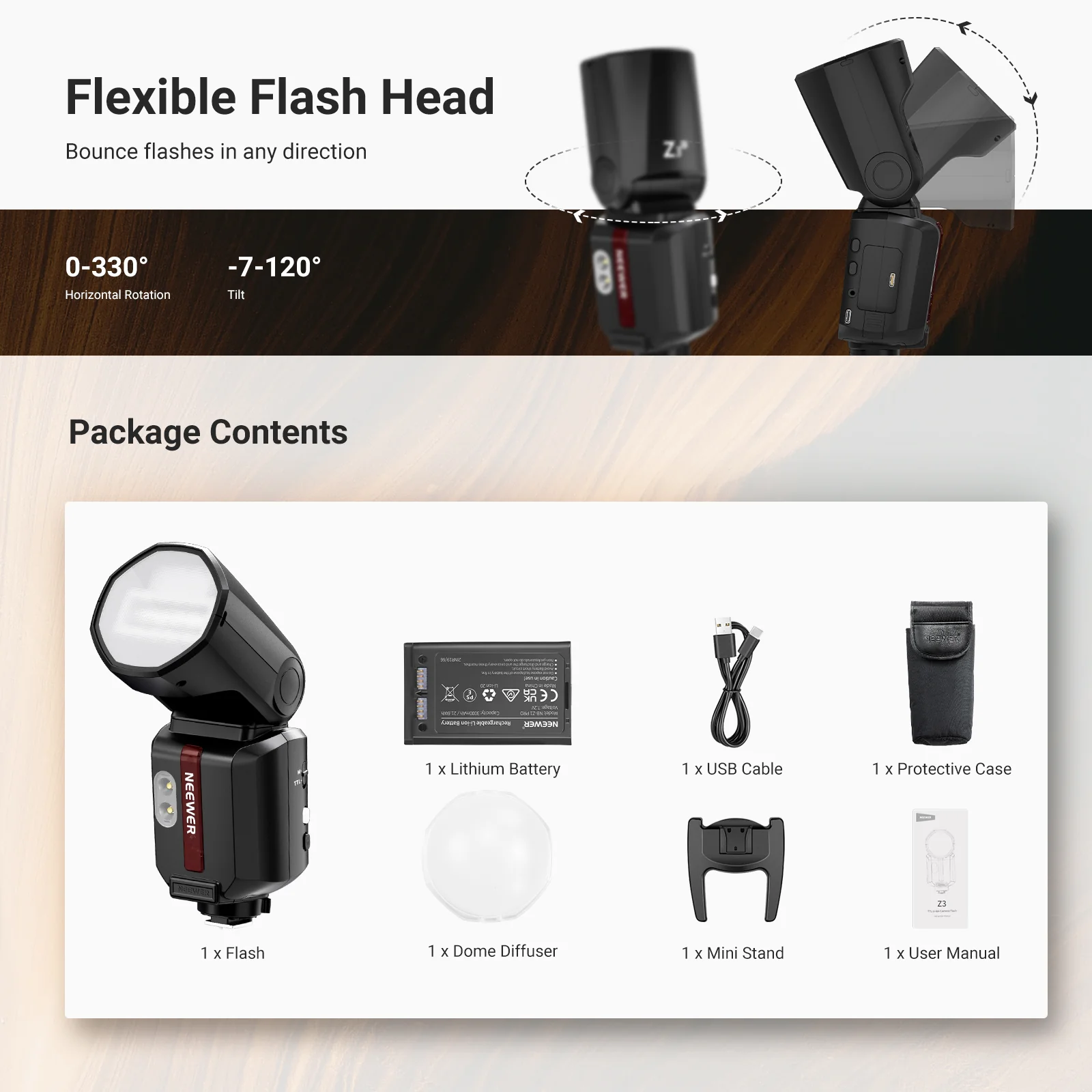 NEEWER Z3 100Ws 2.4G TTL HSS Flash Speedlite - Image 9