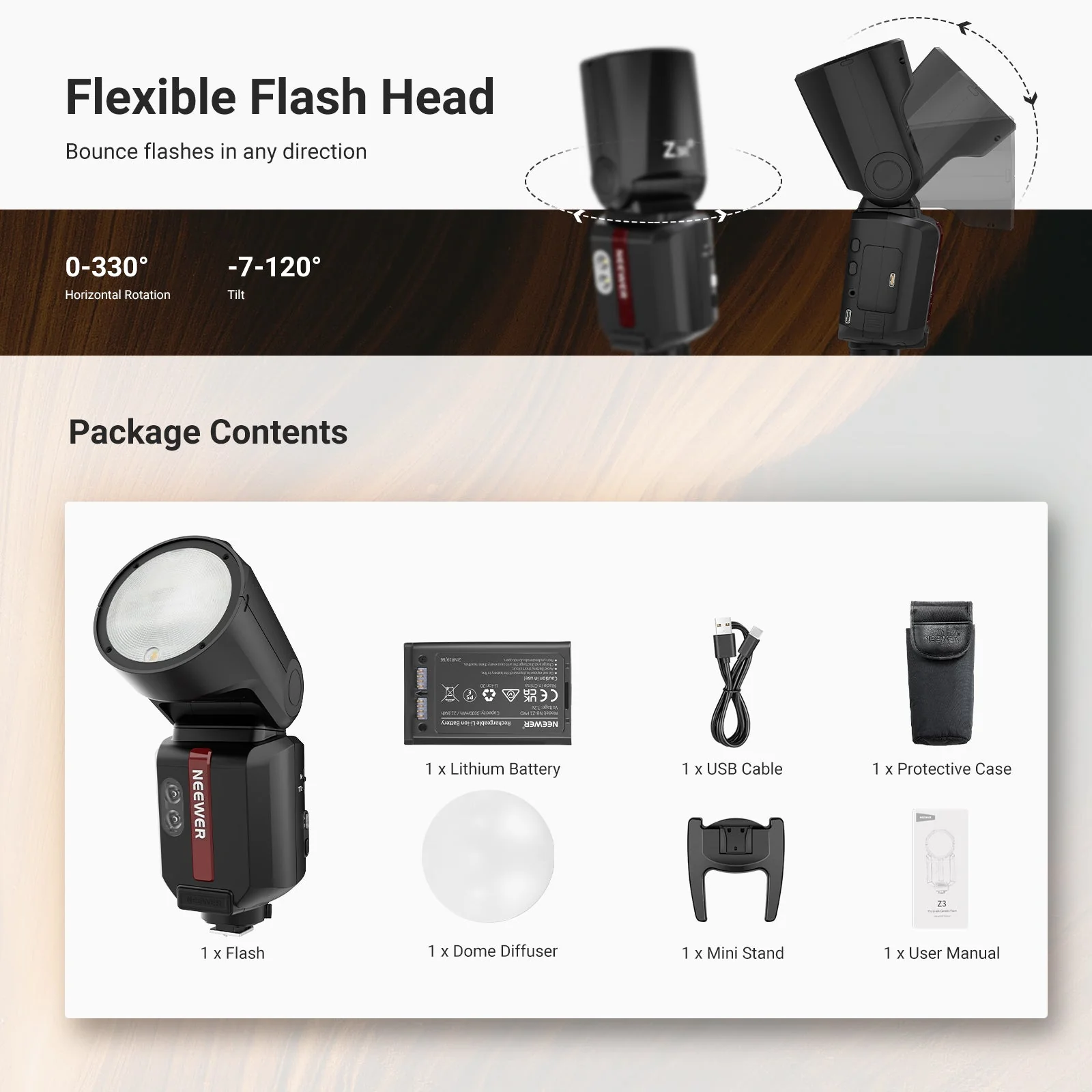 NEEWER Z3R 100Ws 2.4G TTL Round Head Flash Speedlite - Image 18