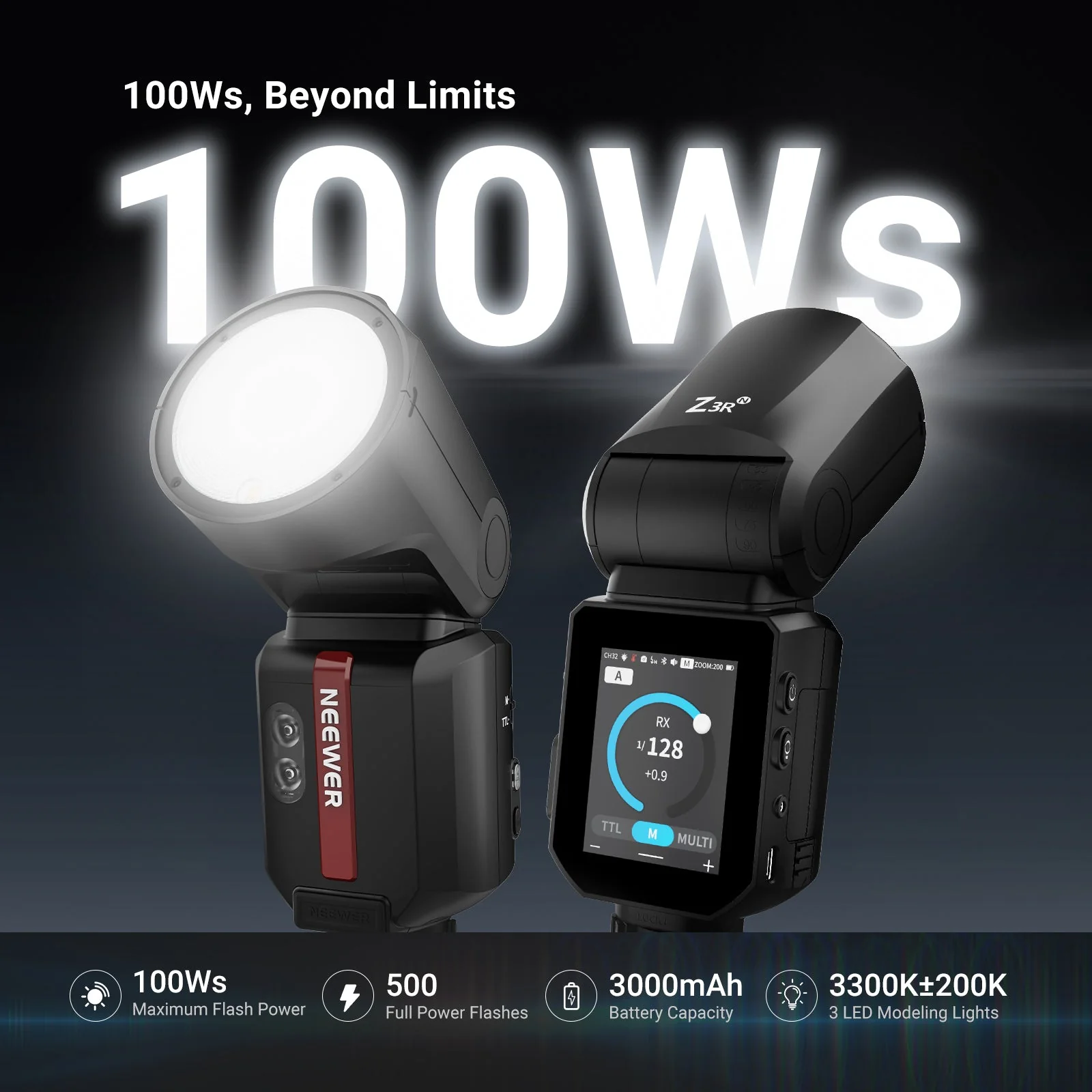 NEEWER Z3R 100Ws 2.4G TTL Round Head Flash Speedlite - Image 20