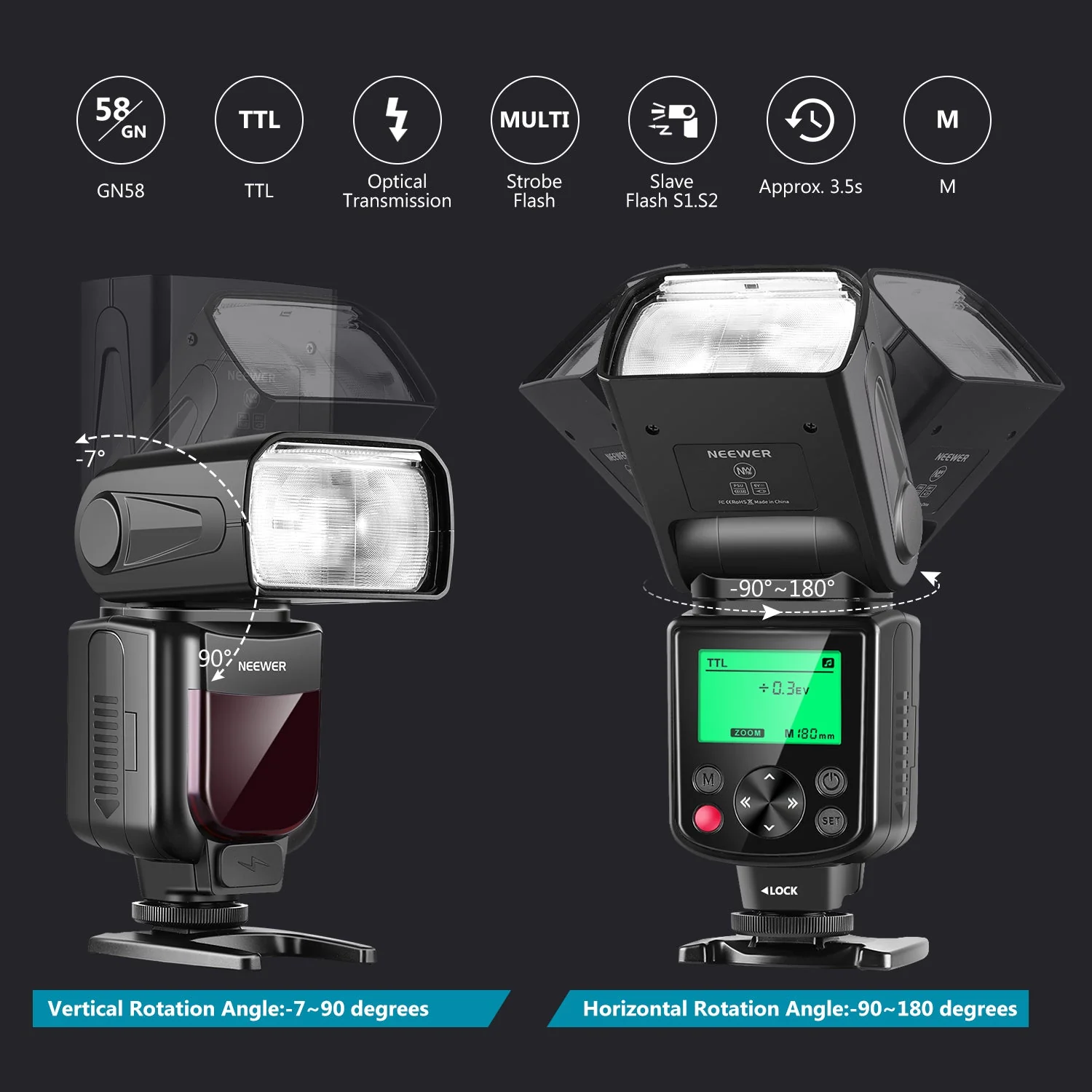NEEWER 750II TTL Speedlite Flash For Nikon DSLR Cameras - Image 4