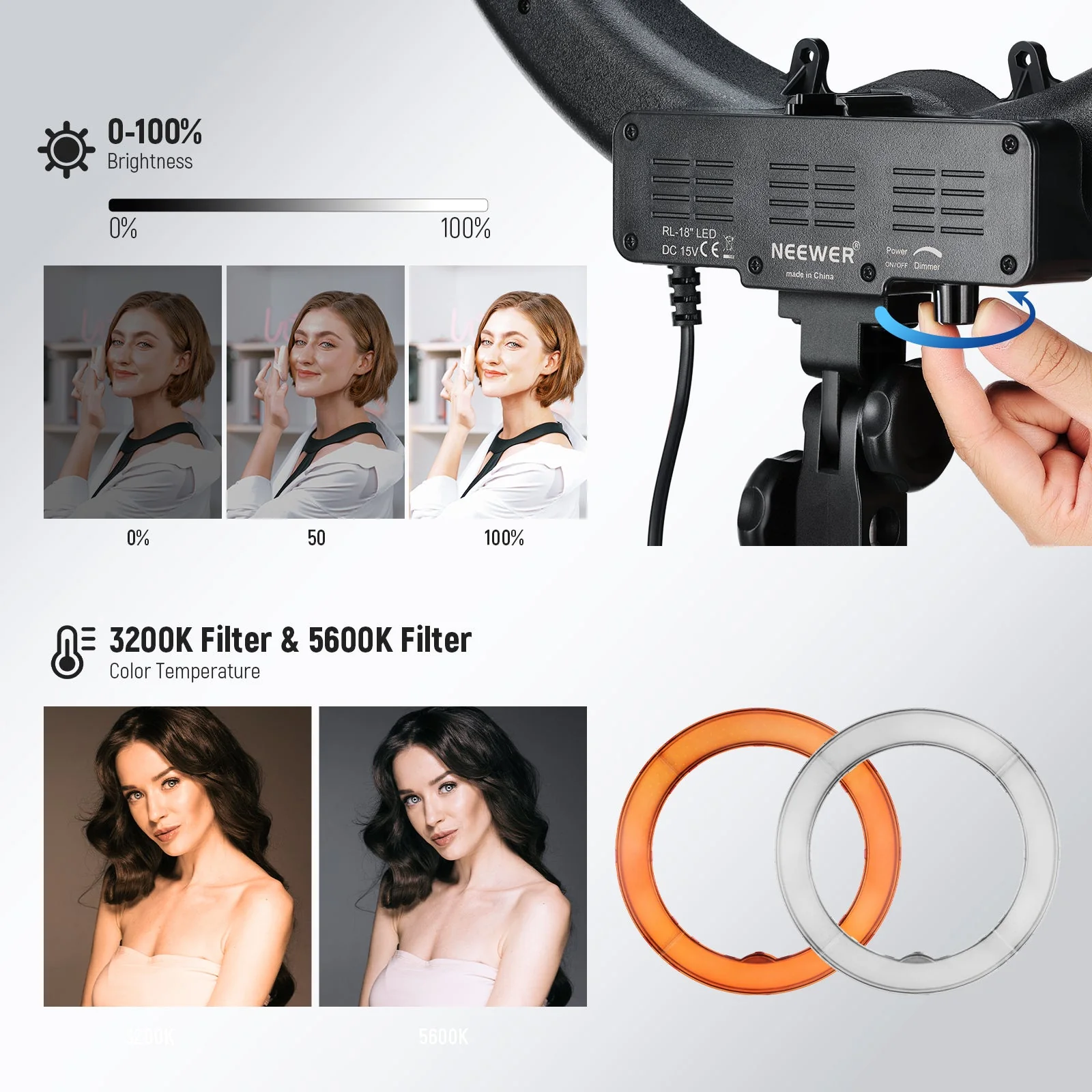 NEEWER RL-18 18 Inch LED Ring Light Pro Kit - Image 3