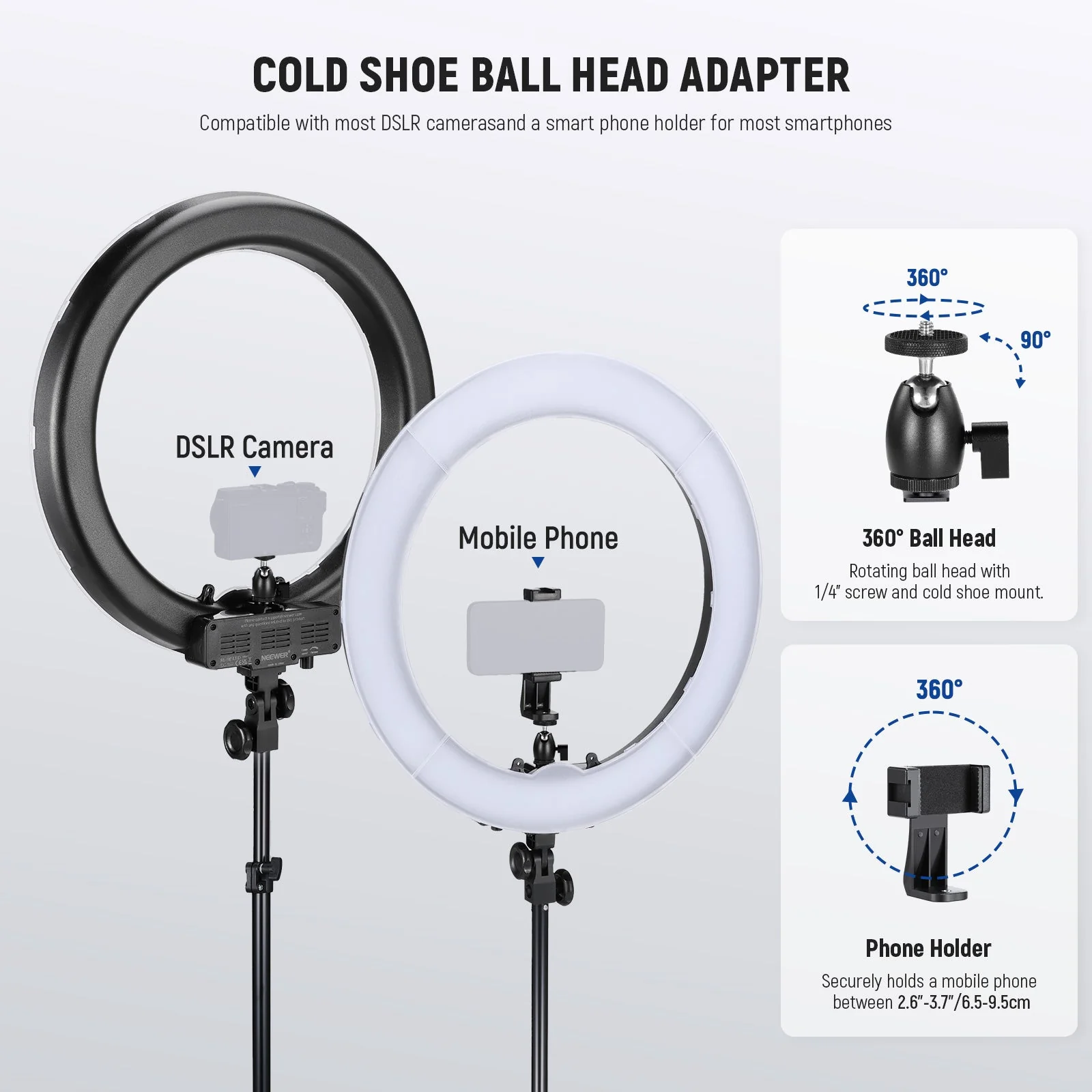 NEEWER RL-18 18 Inch LED Ring Light Pro Kit - Image 6