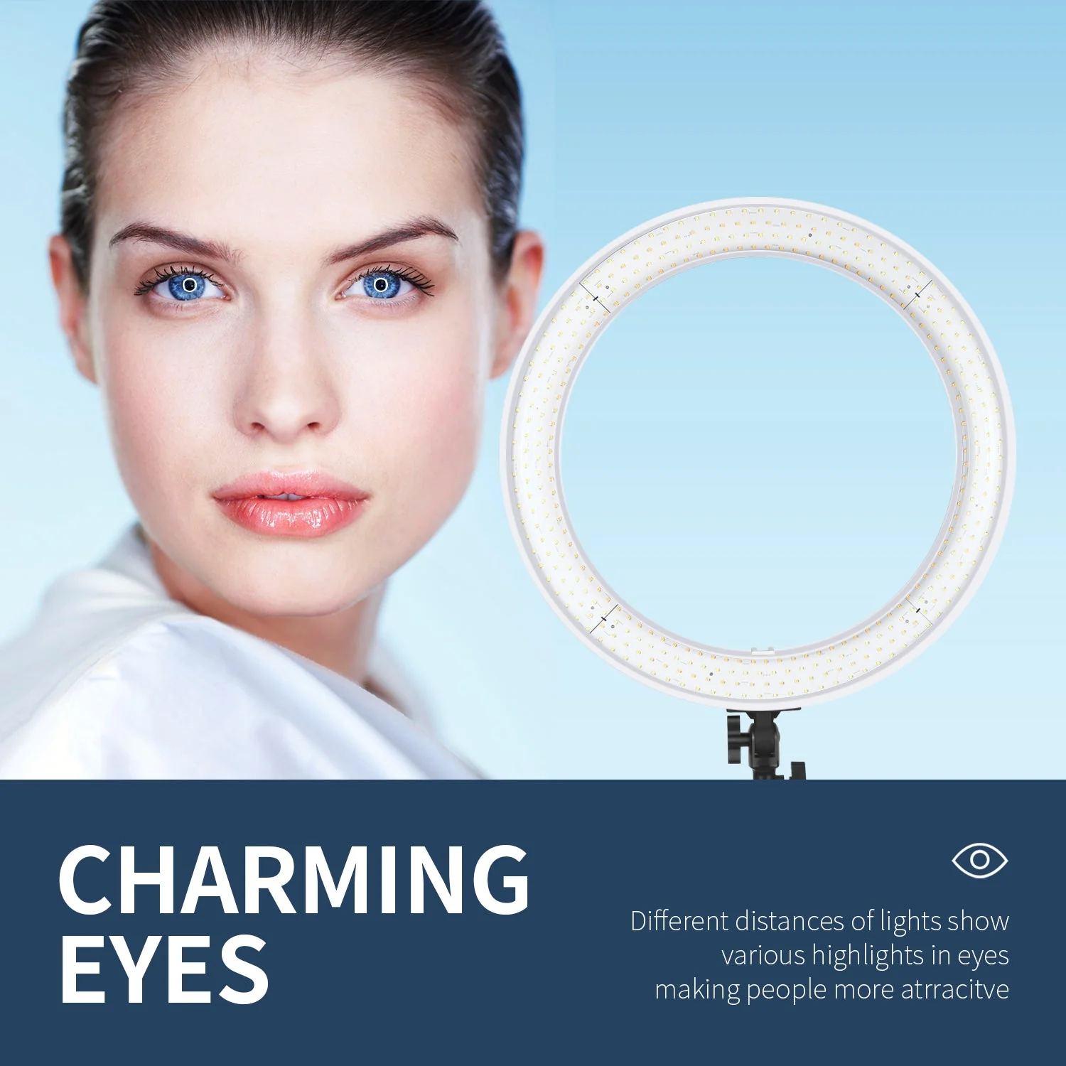 NEEWER RP20-B 20" Bi-Color Ring Light Kit With Batteries & Stand - Image 7