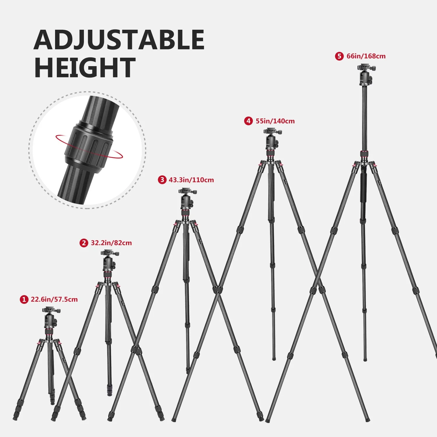 NEEWER N55C 68" Carbon Fiber Monopod Tripod - Image 2