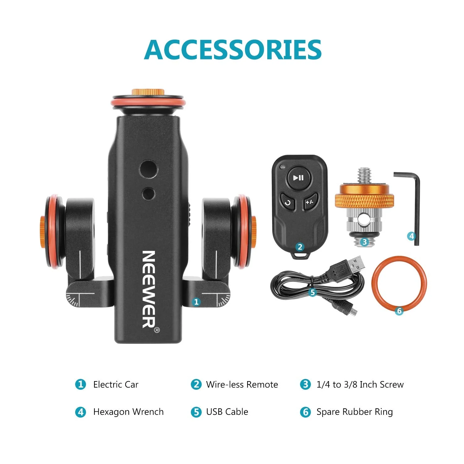NEEWER DL100 3-Wheels 3-Speed Wireless Video Camera Dolly with Remote Control - Image 7